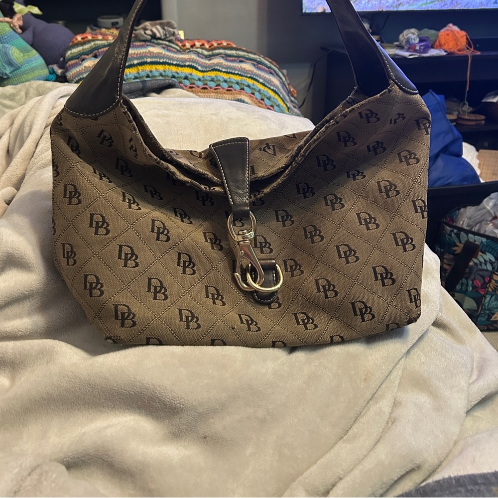 Stylish Monogram Hobo Bag in Brown
